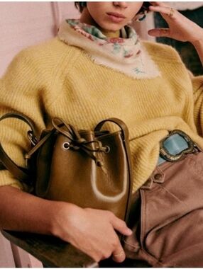 Sezane Mustard Yellow Knit Sweater